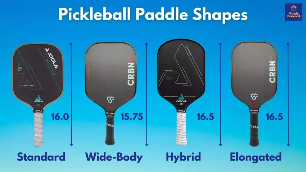 Các hình dạng vợt Pickleball phổ biến